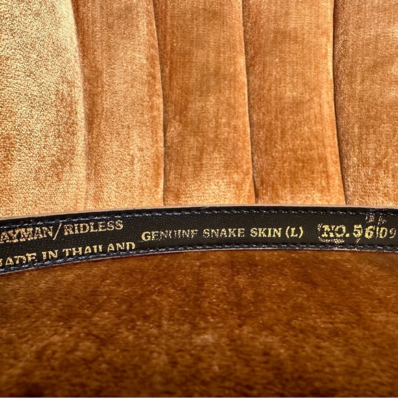 Rayman Ridless Vintage Snakeskin Belt Size L - Picture 6 of 8